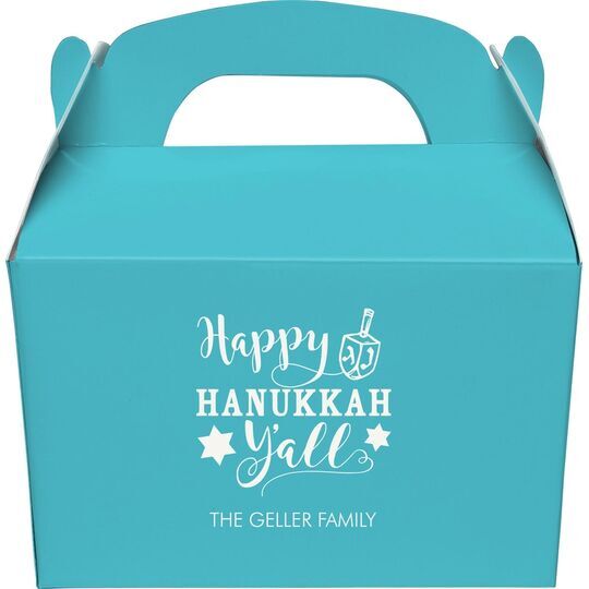 Happy Hanukkah Y'all Gable Favor Boxes